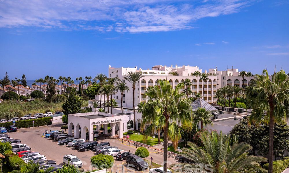 Penthouse for sale with spacious roof terrace and 360° views, a stone's throw from the beach and centre of Puerto Banus, Marbella. Reduced to sell! 59043