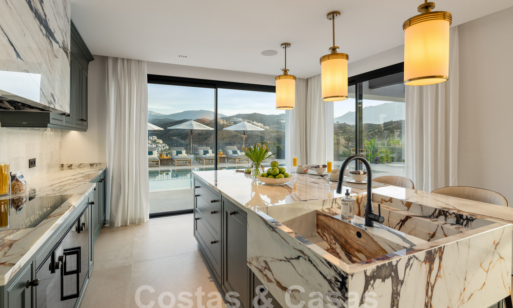 Modern Andalusian luxury villa with unobstructed sea views for sale in gated community of La Quinta, Marbella - Benahavis 59536