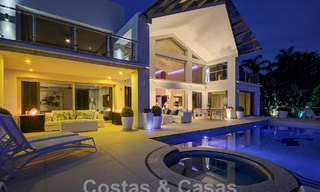Modern luxury villa for sale looking at the golf in Nueva Andalucia, Marbella 60843 