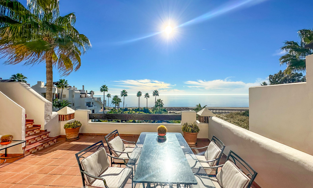 Spacious penthouse for sale in gated beach complex with undisturbed sea views on the New Golden Mile, Marbella - Estepona 61419