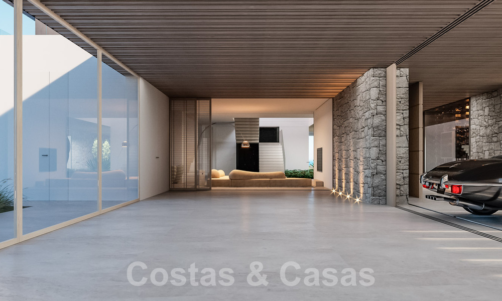 Plot + project for a luxury villa with futuristic design and breathtaking sea views for sale in El Madroñal, Benahavis - Marbella 62397
