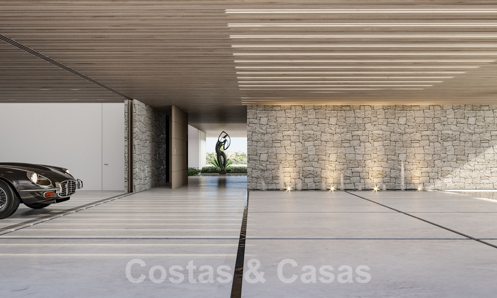Plot + project for a luxury villa with futuristic design and breathtaking sea views for sale in El Madroñal, Benahavis - Marbella 62432