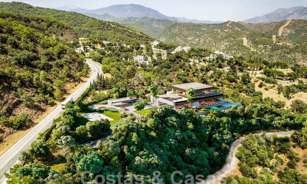 Plot + project for a luxury villa with futuristic design and breathtaking sea views for sale in El Madroñal, Benahavis - Marbella 62437