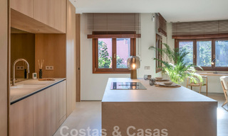 Modern renovated garden apartment for sale in an exclusive frontline beach complex on the New Golden Mile between Marbella and Estepona 62616 