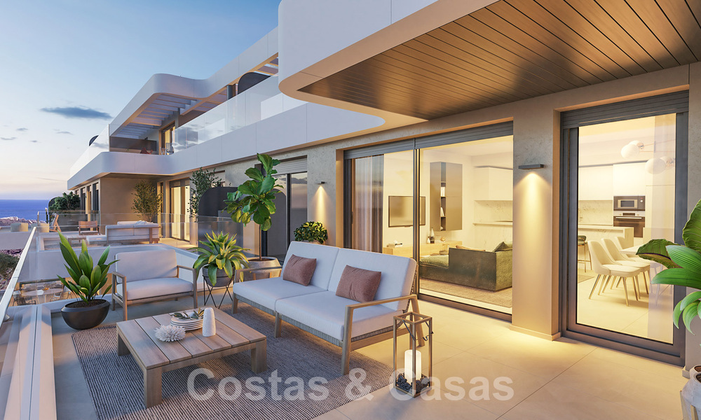 Modern new build apartments for sale with sea views and a stone's throw from golf course in Mijas, Costa del Sol 62583