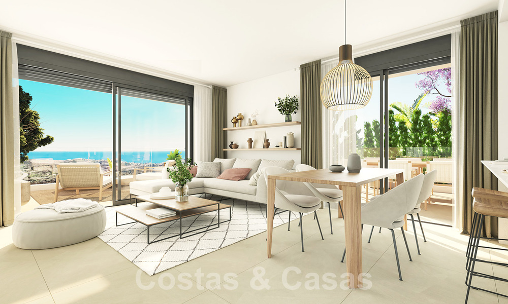 Modern new build apartments for sale with sea views and a stone's throw from golf course in Mijas, Costa del Sol 62594