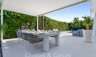 Modern luxury villa for sale with contemporary Mediterranean architecture located in Nueva Andalucia's golf valley, Marbella 63000 