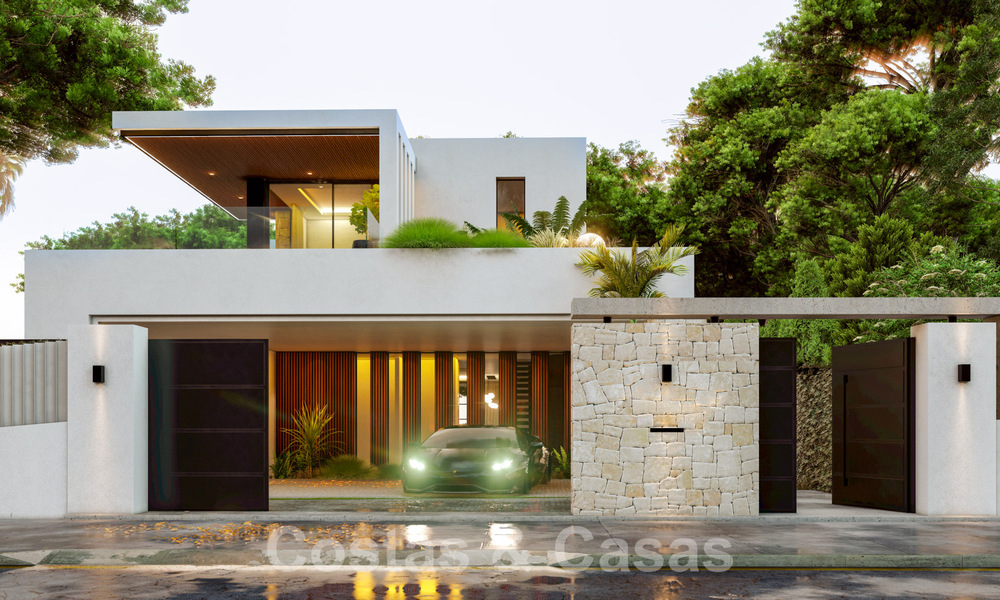 Superior luxury villa under construction for sale, frontline golf position in privileged area of East Marbella 62978