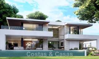 Superior luxury villa under construction for sale, frontline golf position in privileged area of East Marbella 62981 