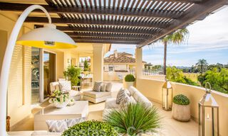 Spacious, luxury 4-bedroom penthouse for sale in frontline golf complex in Nueva Andalucia, Marbella 63059 