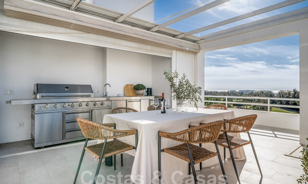 Luxurious duplex penthouse with contemporary interior for sale, frontline golf in Nueva Andalucia's golf valley, Marbella 63315