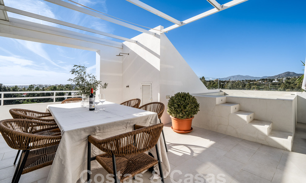 Luxurious duplex penthouse with contemporary interior for sale, frontline golf in Nueva Andalucia's golf valley, Marbella 63316