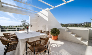 Luxurious duplex penthouse with contemporary interior for sale, frontline golf in Nueva Andalucia's golf valley, Marbella 63316 