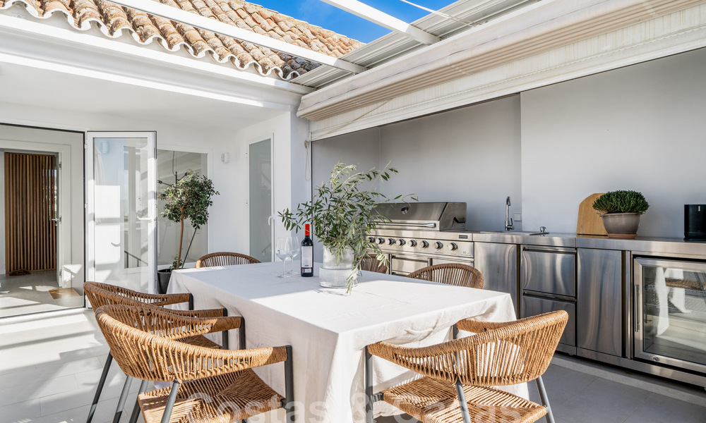 Luxurious duplex penthouse with contemporary interior for sale, frontline golf in Nueva Andalucia's golf valley, Marbella 63317