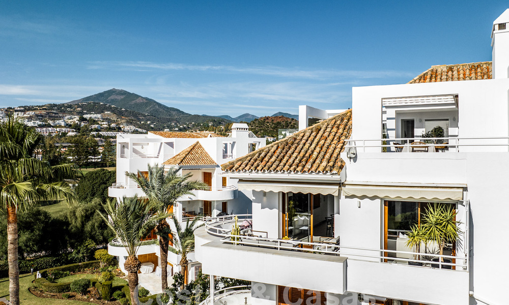 Luxurious duplex penthouse with contemporary interior for sale, frontline golf in Nueva Andalucia's golf valley, Marbella 63329