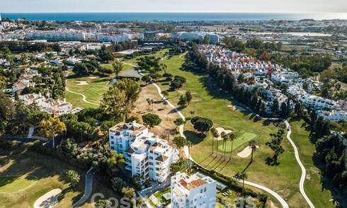 Luxurious duplex penthouse with contemporary interior for sale, frontline golf in Nueva Andalucia's golf valley, Marbella 63330