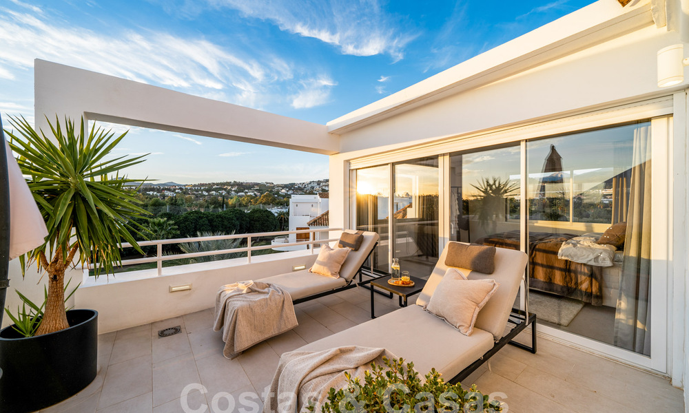 Luxurious duplex penthouse with contemporary interior for sale, frontline golf in Nueva Andalucia's golf valley, Marbella 63332