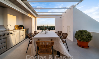 Luxurious duplex penthouse with contemporary interior for sale, frontline golf in Nueva Andalucia's golf valley, Marbella 63334 