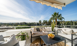 Luxurious duplex penthouse with contemporary interior for sale, frontline golf in Nueva Andalucia's golf valley, Marbella 63336 