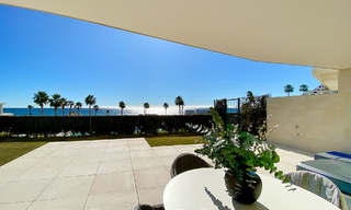 Modern garden apartment for sale with sea views in a luxury beach complex on the New Golden Mile, Marbella – Estepona 63417 