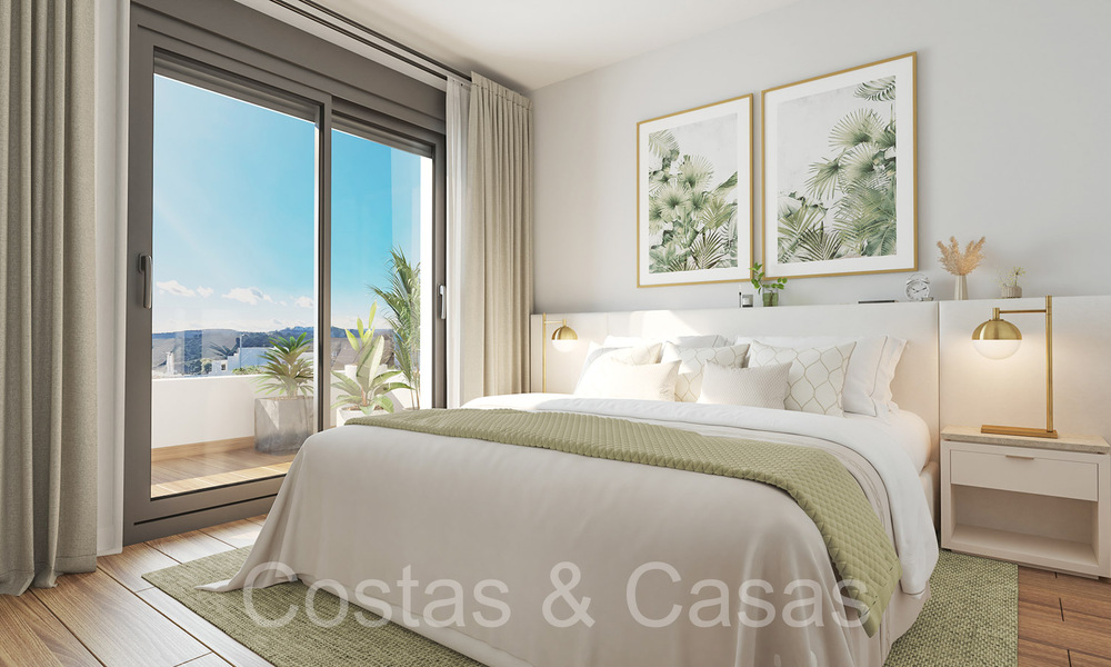 New, contemporary apartments with panoramic sea views for sale in gated residential complex near Estepona centre 63796