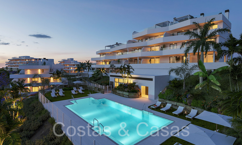 New, contemporary apartments with panoramic sea views for sale in gated residential complex near Estepona centre 63801