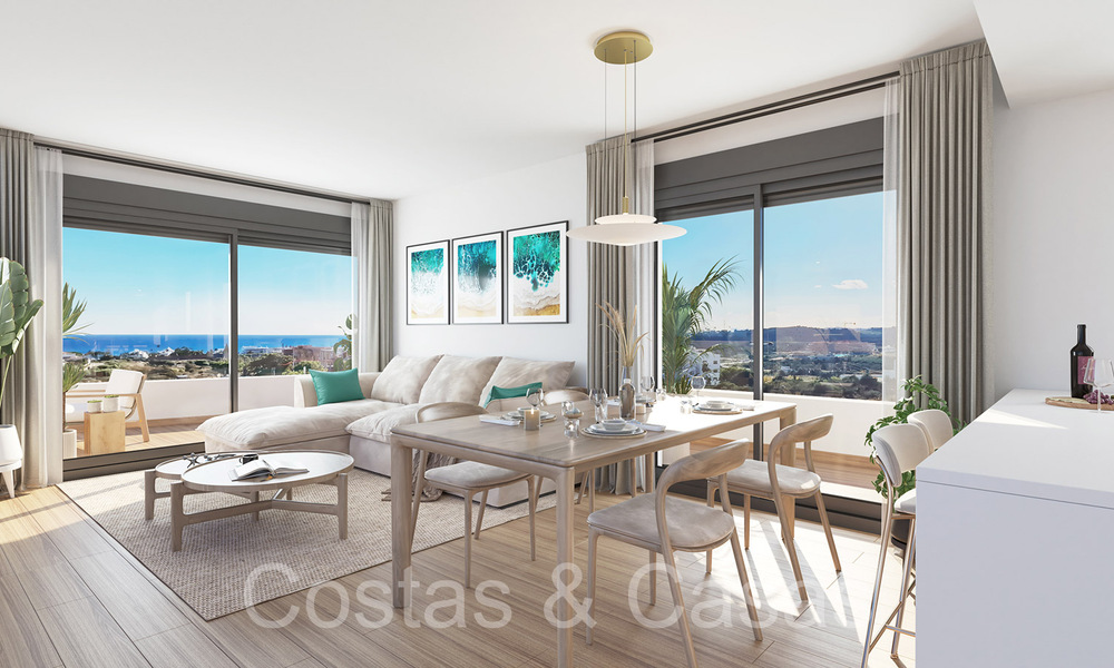 New, contemporary apartments with panoramic sea views for sale in gated residential complex near Estepona centre 63807