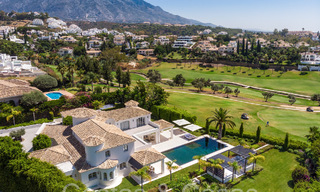 Stunning luxury villa with modern Mediterranean architectural style for sale, first line golf in Nueva Andalucia, Marbella 64506 