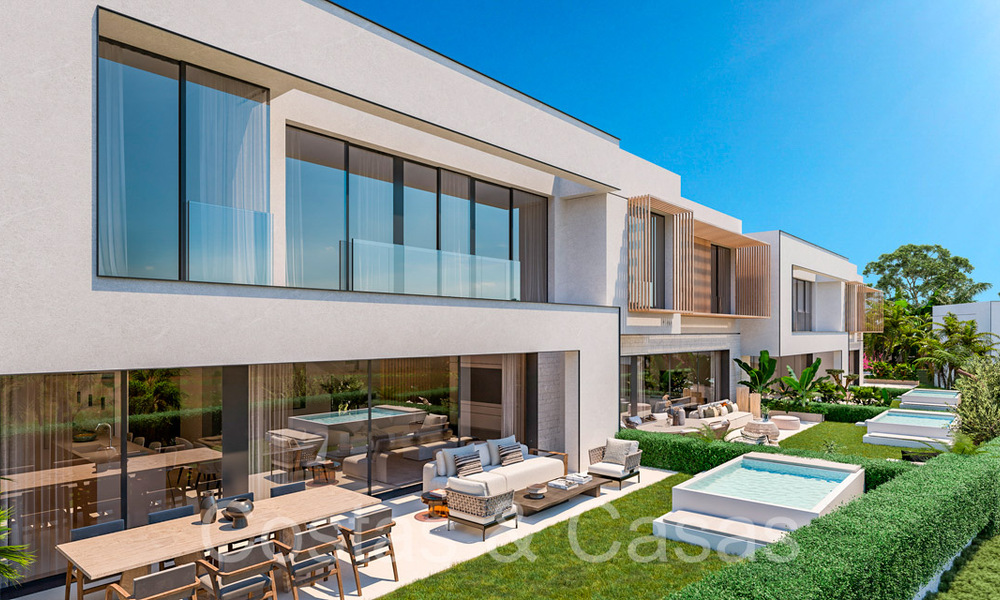 New project with modern luxury houses for sale adjacent to the golf course in Mijas, Costa del Sol 64612