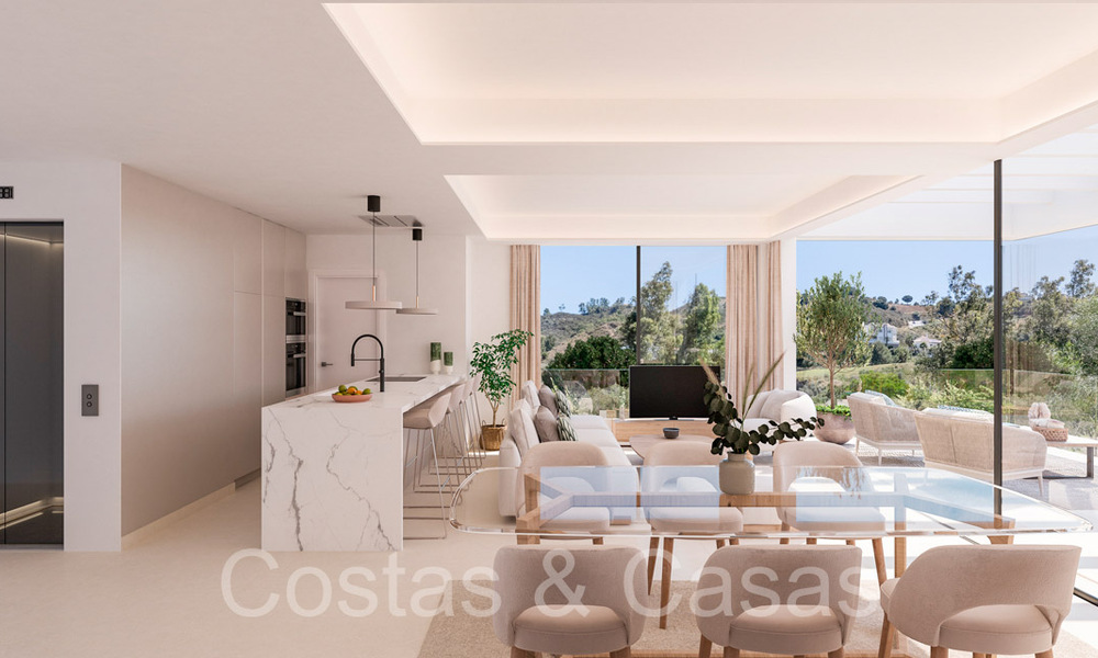 New project with modern luxury houses for sale adjacent to the golf course in Mijas, Costa del Sol 64615