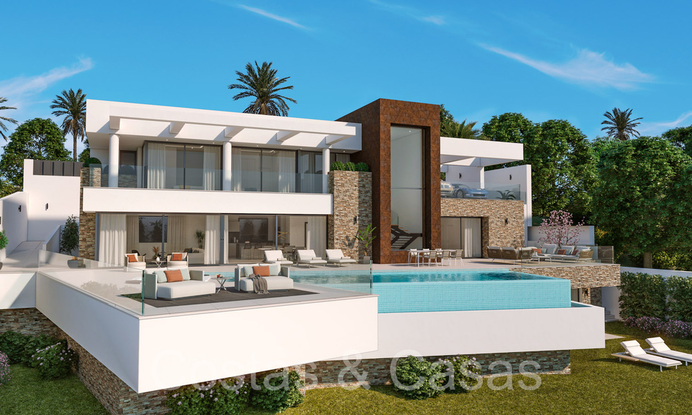 Modern new build villa under construction, with panoramic sea views for sale in Manilva, Costa del Sol 64622