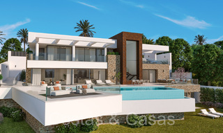 Modern new build villa under construction, with panoramic sea views for sale in Manilva, Costa del Sol 64622 