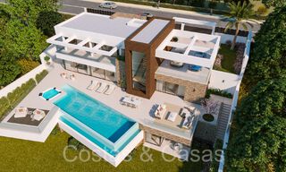 Modern new build villa under construction, with panoramic sea views for sale in Manilva, Costa del Sol 64623 