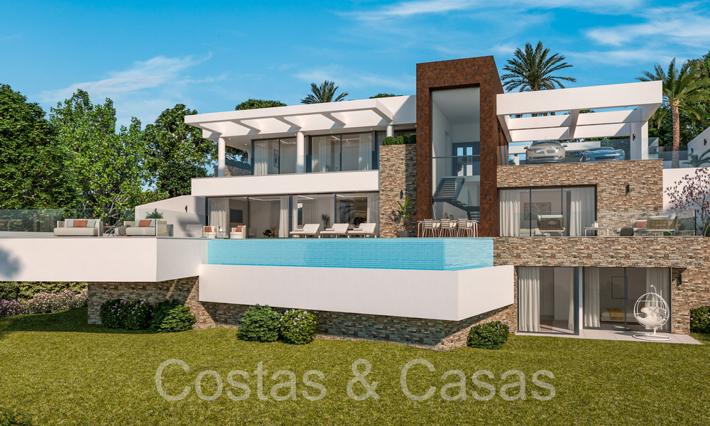 Modern new build villa under construction, with panoramic sea views for sale in Manilva, Costa del Sol 64625