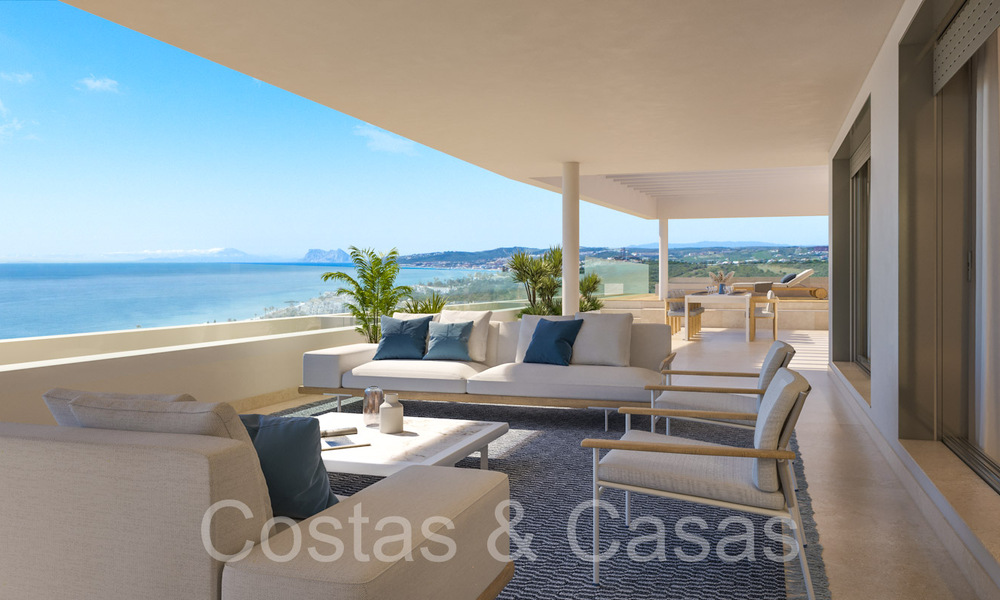 New construction project of sustainable apartments with panoramic sea views for sale, near Estepona centre 64691
