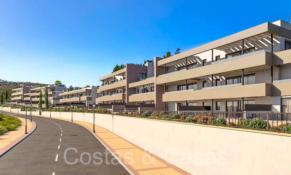 New build apartments with avant-garde design for sale, front line golf in Casares, Costa del Sol 65358