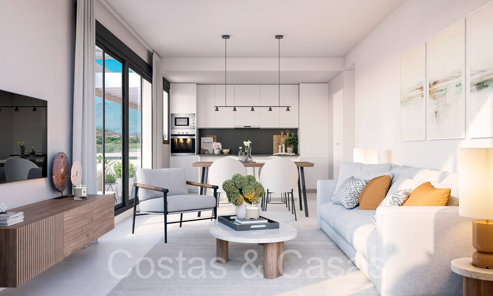 New build apartments with avant-garde design for sale, front line golf in Casares, Costa del Sol 65359