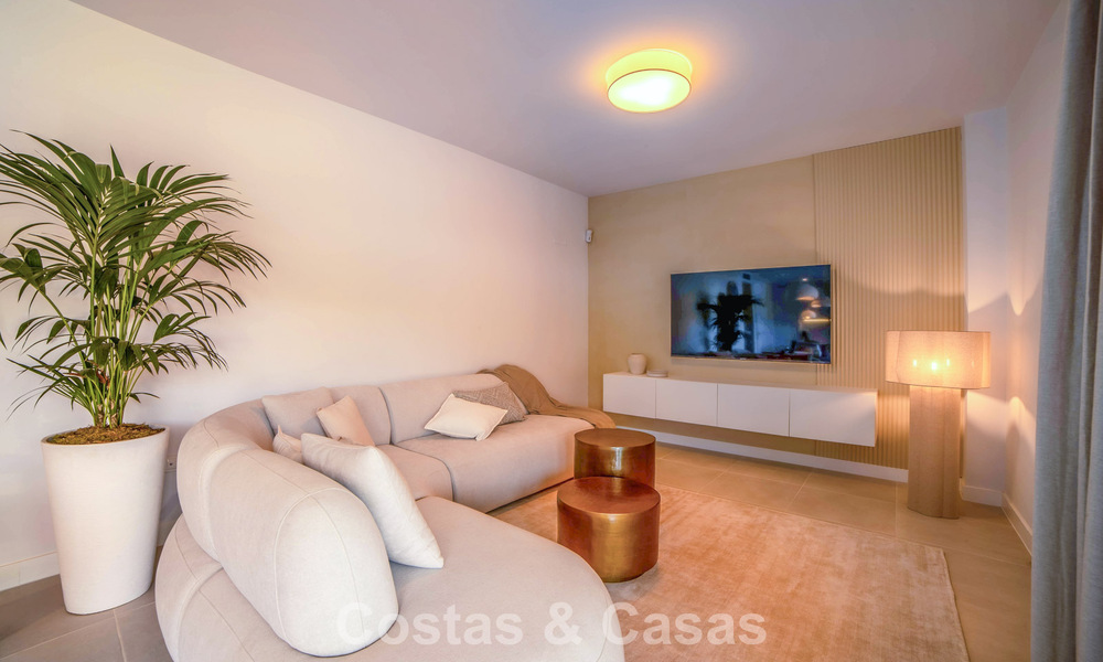 New build apartments with avant-garde design for sale, front line golf in Casares, Costa del Sol 799000