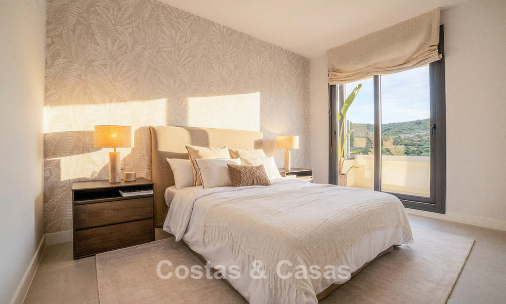 New build apartments with avant-garde design for sale, front line golf in Casares, Costa del Sol 799014