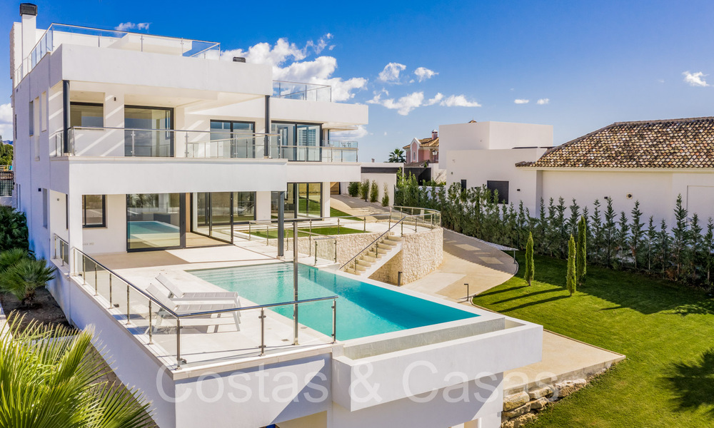 New villa with modern architectural style for sale in Nueva Andalucia's golf valley, Marbella 65895