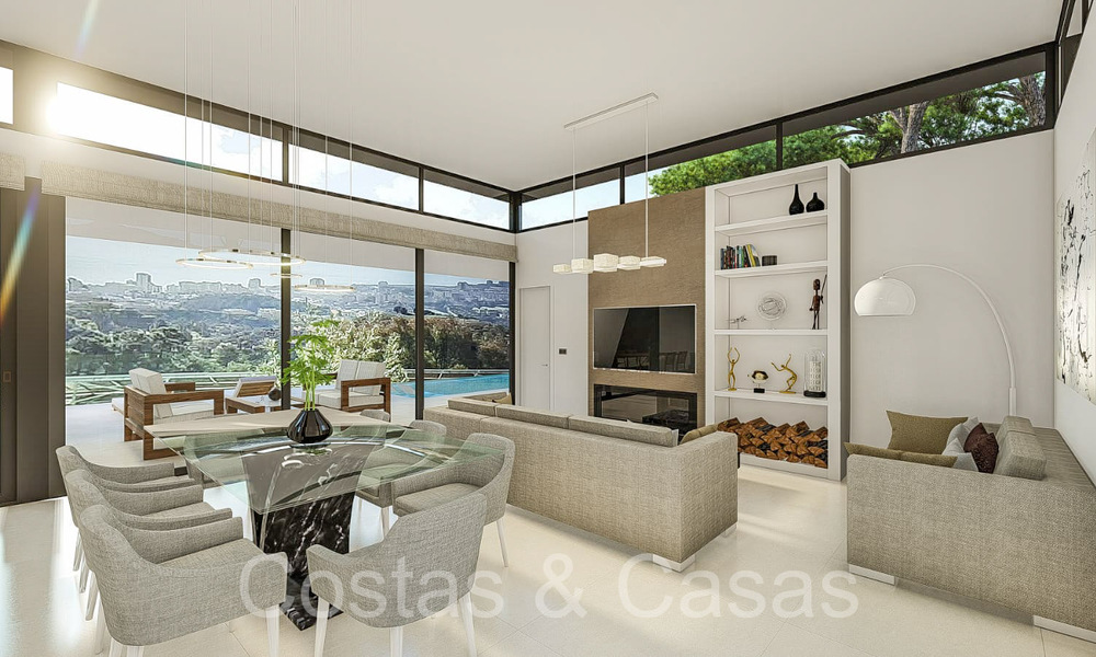 Off-plan architectural new build villa for sale in the hills of Mijas Pueblo, Costa del Sol 65806