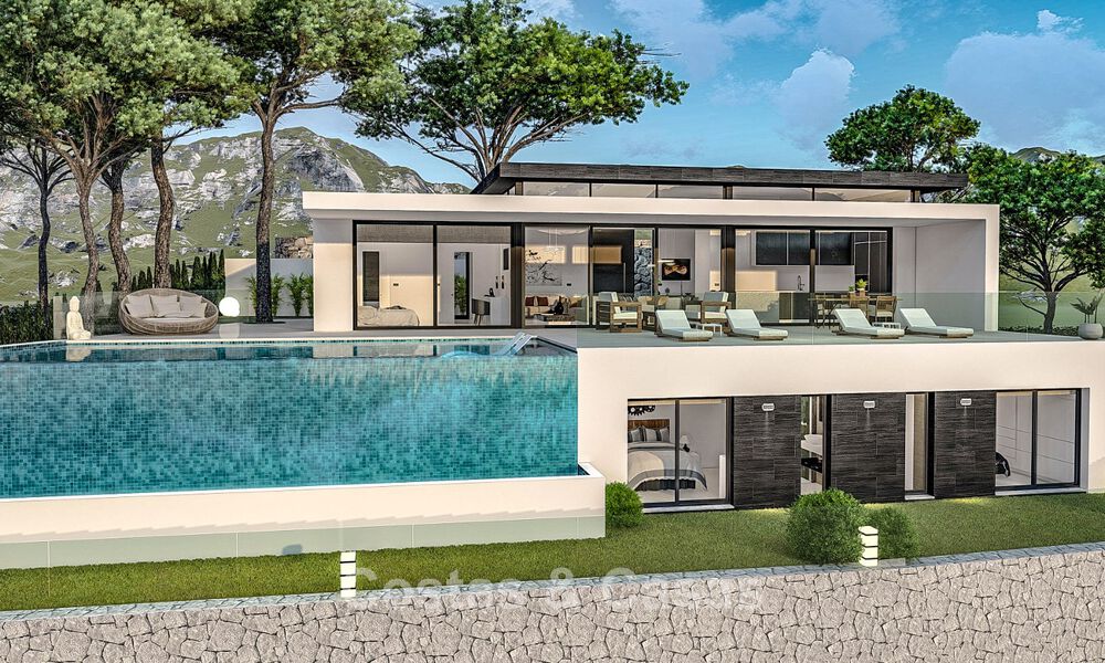 Off-plan architectural new build villa for sale in the hills of Mijas Pueblo, Costa del Sol 779966