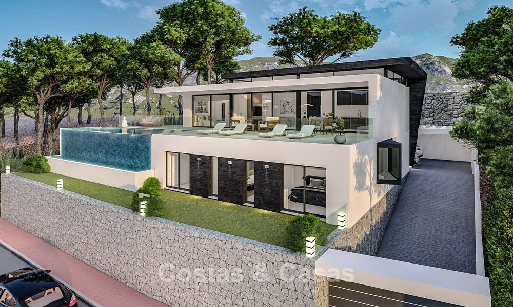Off-plan architectural new build villa for sale in the hills of Mijas Pueblo, Costa del Sol 779971