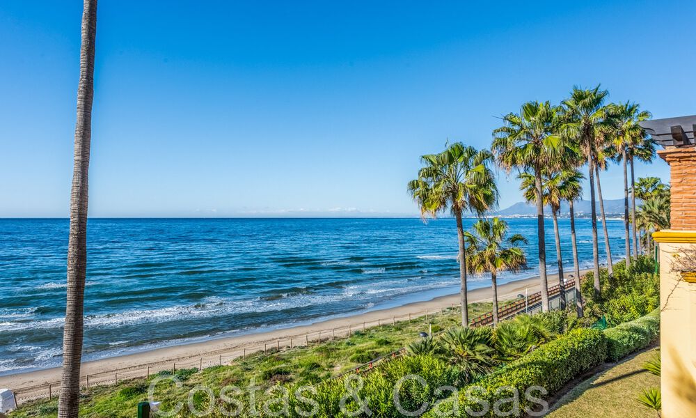 Spacious apartment for sale in a gated beach complex with unobstructed sea views east of Marbella centre 66054