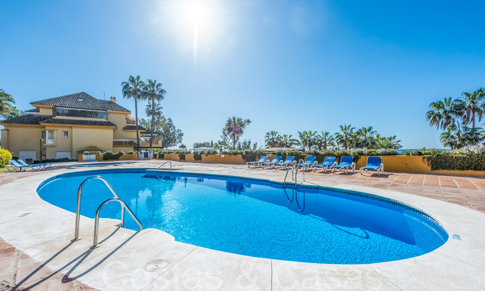 Spacious apartment for sale in a gated beach complex with unobstructed sea views east of Marbella centre 66059