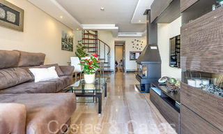 Contemporary duplex penthouse for sale in a first line beach complex with private pool between Marbella and Estepona 66582 