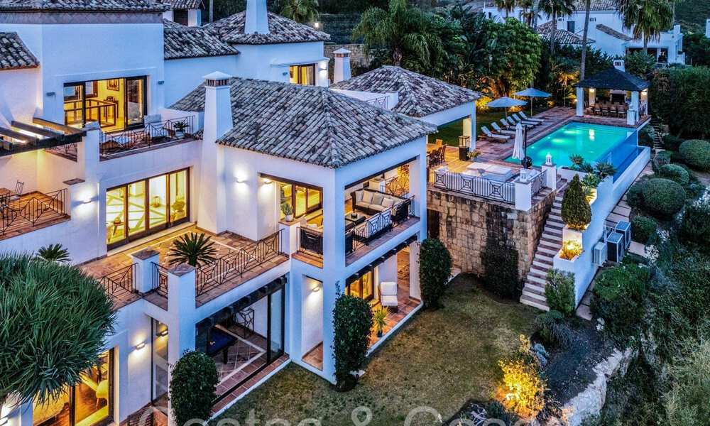 Mediterranean luxury villa for sale with golf and sea views in a gated urbanization in La Quinta, Marbella - Benahavis 66702