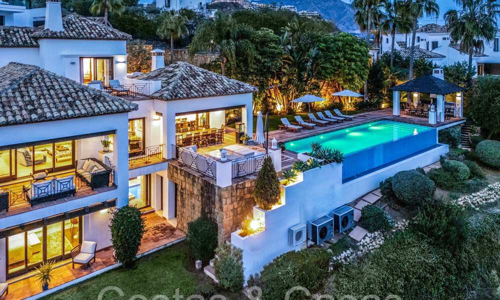 Mediterranean luxury villa for sale with golf and sea views in a gated urbanization in La Quinta, Marbella - Benahavis 66703