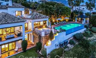 Mediterranean luxury villa for sale with golf and sea views in a gated urbanization in La Quinta, Marbella - Benahavis 66703 