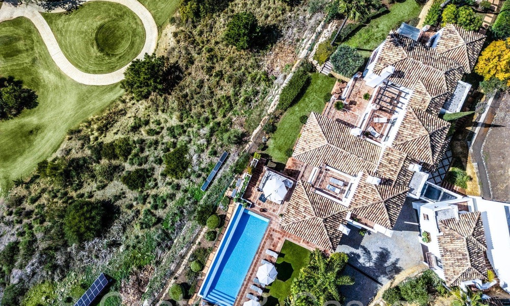 Mediterranean luxury villa for sale with golf and sea views in a gated urbanization in La Quinta, Marbella - Benahavis 66729